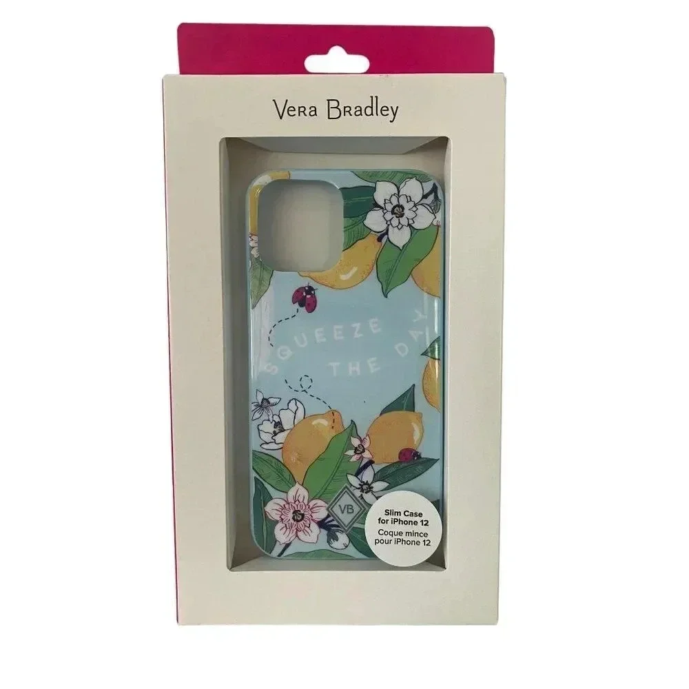 iPhone 12 Slim Case NEW Lemon Grove SQUEEZE THE DAY Vera‎ Bradley Flower Ladybug